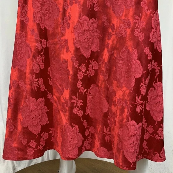 Women's Molly Malloy Vintage 12 Kimono Floral Red Asian Geisha Maxi Sheath Dress - Picture 4 of 12
